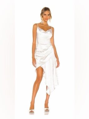 White Satin Asymmetrical Slip Dress.
Jacinda Dress by Elliatt.NWT